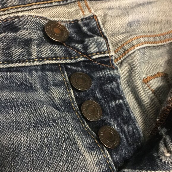 Abercrombie & Fitch Slim & Straight Blue Distressed Denim Jeans - Picture 5 of 16